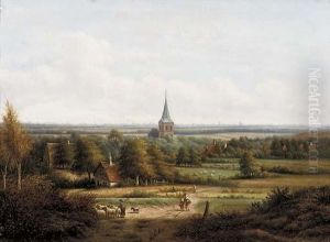A Panoramic View Of A Valley With A Village In The Foreground