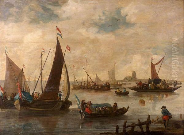 Bacs Et Bateaux Sur Une Riviere - view 1