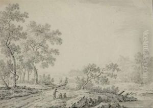 Rastende Wanderer Am Flussufer by Hendrik Meijer