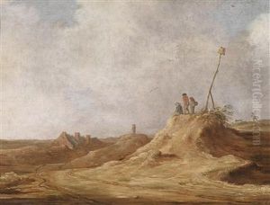 Dune Landscape With Farm Cottages And Threefigures