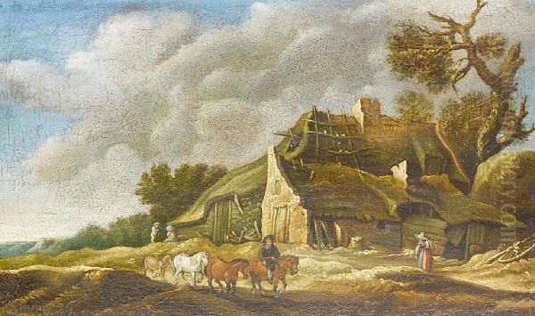 A Traveller On A Country Path, Leaving A Barn - view 1