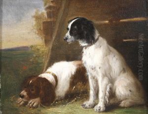 Les Deux Chiens De Chasse by Alfred De Molins