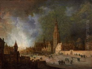 Ansicht Auf Die Kathedrale Von Antwerpen Bei Nacht