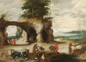 Figures By A Grotto Near The Shore