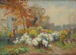 Le Jardin Fleuri Devant La Maison by Francois Richard De Montholon