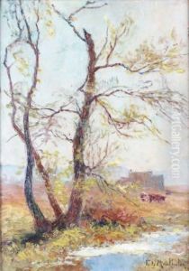 Petit Ruisseau Dans Le Pre A Itteville by Francois Richard De Montholon