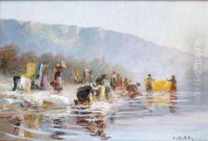 Les Laveuses Du Causse Au Matin Endordogne by Francois Richard De Montholon