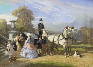 Le Depart De La Caleche by Henri D'Annecy (Comte De) Montpezat