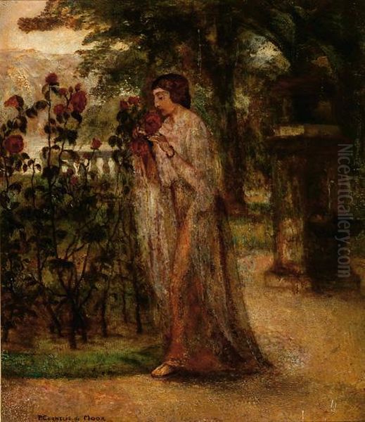 Woman In A Rosegarden - view 1