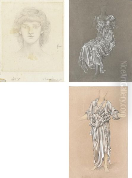 A Group Of Eight Figure And Drapery Studies - view 1