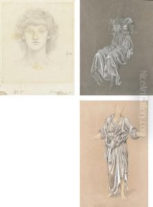 A Group Of Eight Figure And Drapery Studies