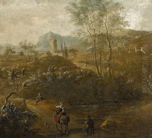 A Landscape With Figures by Frederick De Moucheron