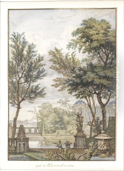 Park Landscape With A Statue - view 1