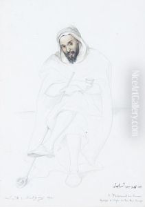 Portrait Of Mohammad Ben Sulemnya by Henri Antoine Leopold De Moulignon