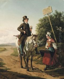Corteggiamento Campestre - 1855 by Albinia Schafalitsky De Muckadell