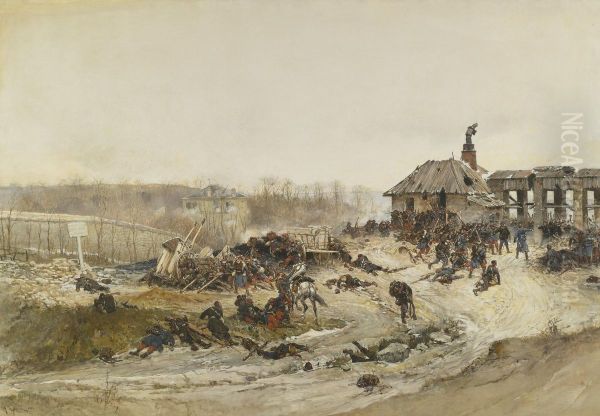 Le Four A Chaux: A Study For The Panorama Of The Battle Of Champigny by Alphonse Marie de Neuville