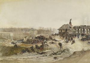 Le Four A Chaux: A Study For The Panorama Of The Battle Of Champigny by Alphonse Marie de Neuville