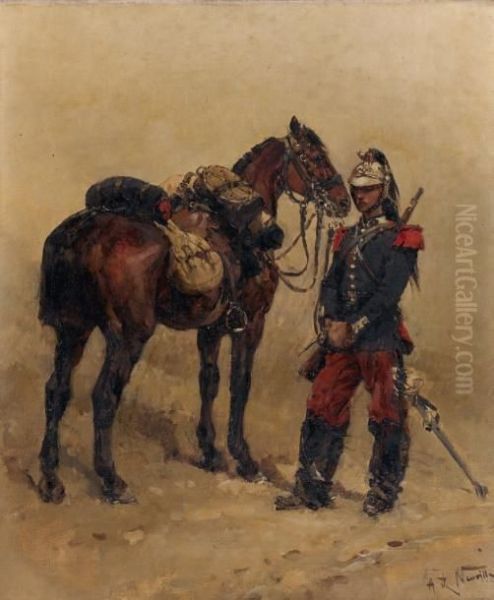 Militaire Et Son Cheval - view 1