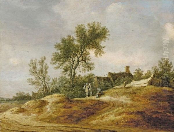 Dunenlandschaft Mit Dreirastenden Vor Einem Bauernhof - view 1