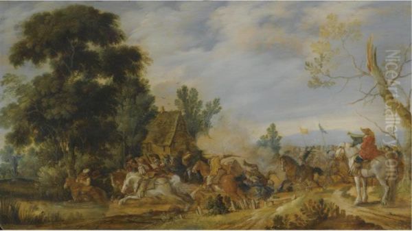A Cavalry Battle Beside A Stream - view 1