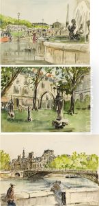 A Group Of Paris Watercolors A Group Of Paris Watercolors