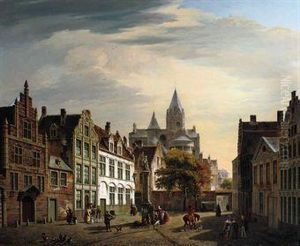View Of A Busy Square In Summer, Ghent
