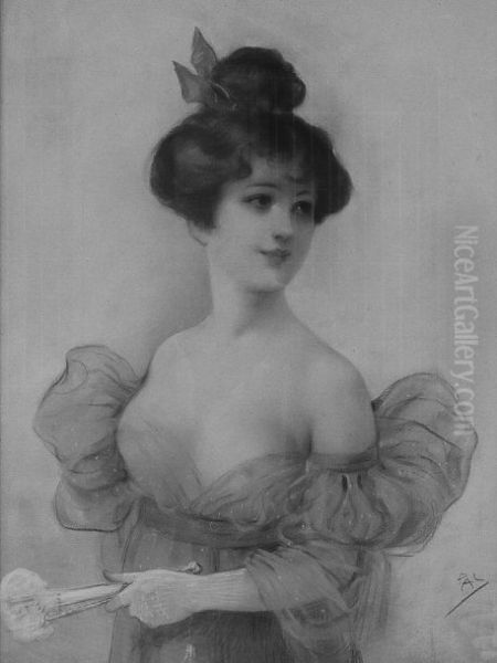 Elegante A La Robe Bleue - view 1