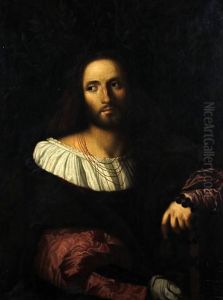 Portrait Of A Renaissance Poet, Thought To Be Ariosto by Palma Vecchio (Jacopo Negretti)