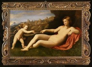 Venere E Amore by Palma Vecchio (Jacopo Negretti)