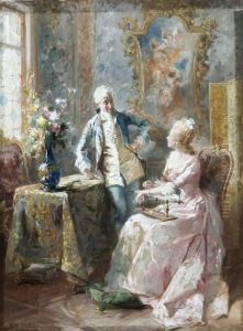 Couple Dans Un Interieur Baroque