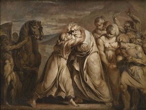Joseph Rencontre Son Pere Jacob Dans Le Desert Aux Portes Del'egypte by Jean Antoine Julien de Parme
