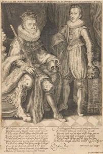 James I And Henry, Prince Of Wales by Willem De Passe
