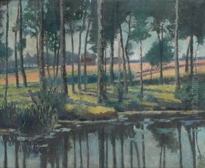 Paysage En Bord D'etang by Jef De Pauw