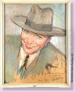 Portrait D'homme Au Chapeau by Rene De Pauw