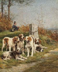 Jagdszene Im Sommer by Charles Olivier De Penne
