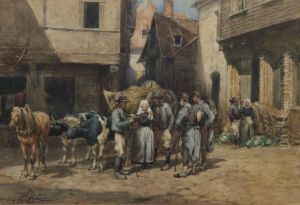 Militaires Conversant by Charles Olivier De Penne