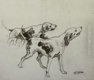 Chiens De Chasse by Charles Olivier De Penne