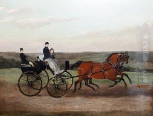 A Carriage And Pair On An Open Road by Alfred F. De Prades