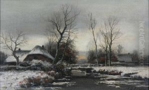 Wintergezicht Met Hoeves Bijvalavond by Ferdinand De Prins