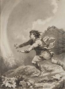 Boy Running In A Landscape by W.P. De Quincey