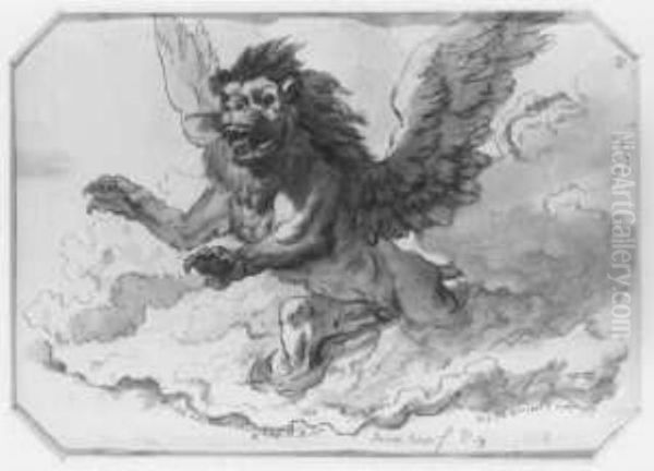 Uber Wolken Schwebender Geflugelter Lowe - view 1