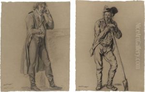 Two Studies Of Standing Men: One Leaning On A Spade, The Otheragainst A Mantelpiece