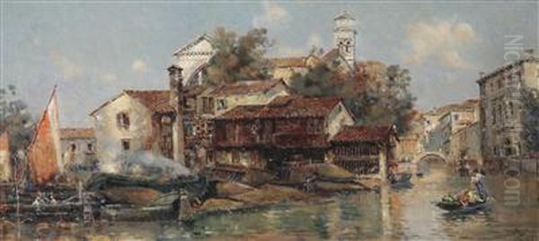 View Of The Gondola Boatyard In San Trovasi Venice - view 1