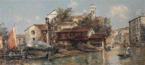 View Of The Gondola Boatyard In San Trovasi Venice