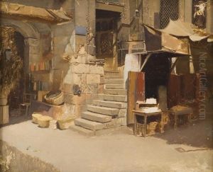 Cortile Con Botteghe by Antonio Maria de Reyna