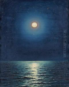 Moon Over The Sea by Dey De Ribcowsky
