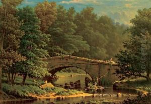 Crossing A Bridge by Frederick Debourg Richards