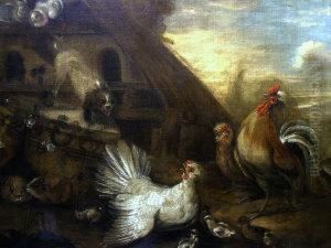 Farmyard With Chickens by Cornelia De Rijck