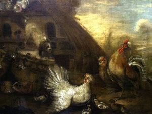 Farmyard With Chickens And Cocks by Cornelia De Rijck