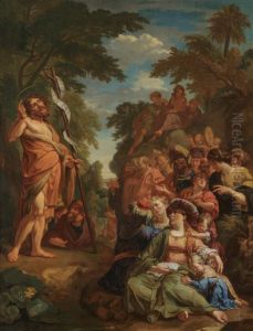 Saint John The Baptist Preaching In The Wilderness by Ignatius De Roore